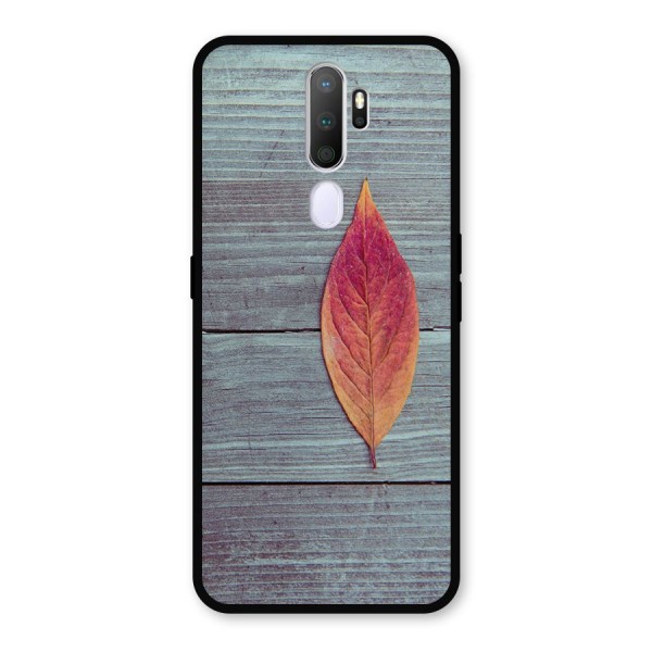 Classic Wood Leaf Metal Back Case for Oppo A9 (2020)