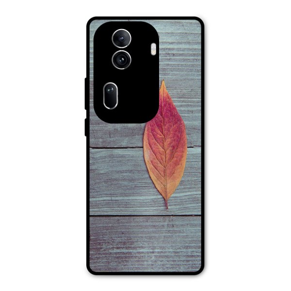 Classic Wood Leaf Metal Back Case for Oppo Reno11 Pro 5G