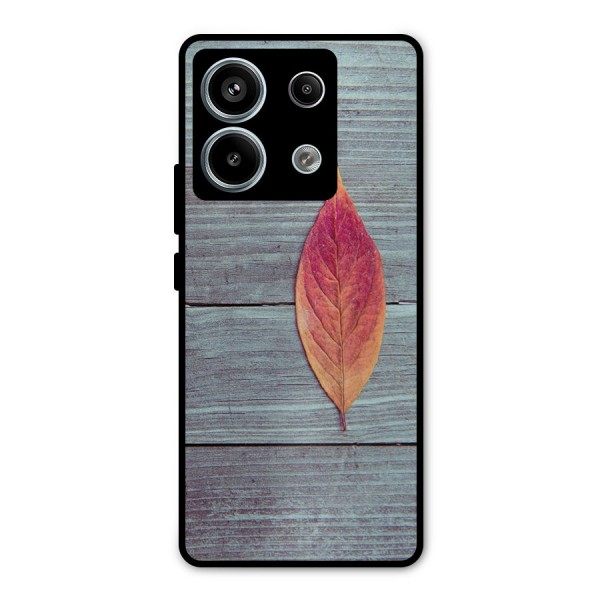 Classic Wood Leaf Metal Back Case for Redmi Note 13 Pro 5G