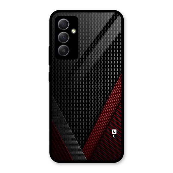 Classy Black Red Design Glass Back Case for Galaxy A34