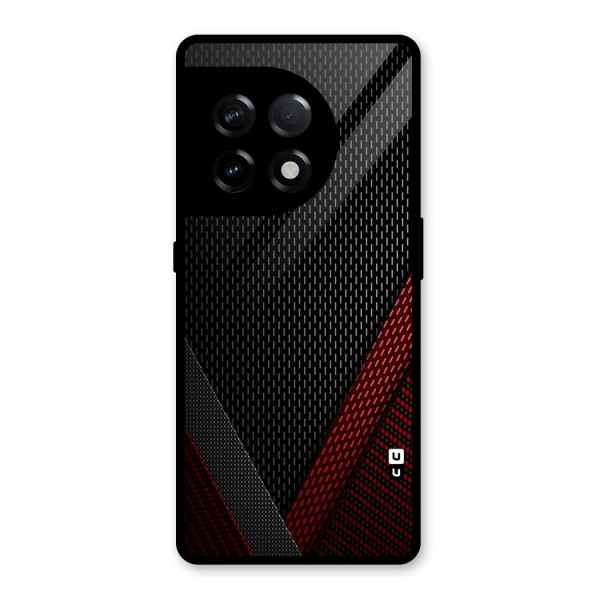 Classy Black Red Design Glass Back Case for OnePlus 11R