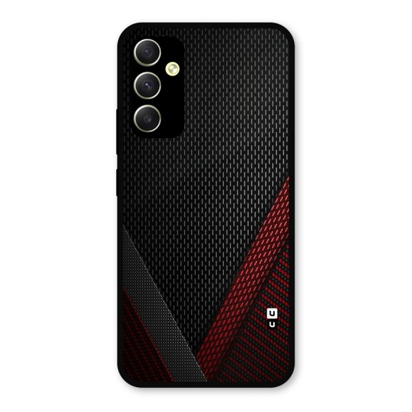 Classy Black Red Design Metal Back Case for Galaxy A34