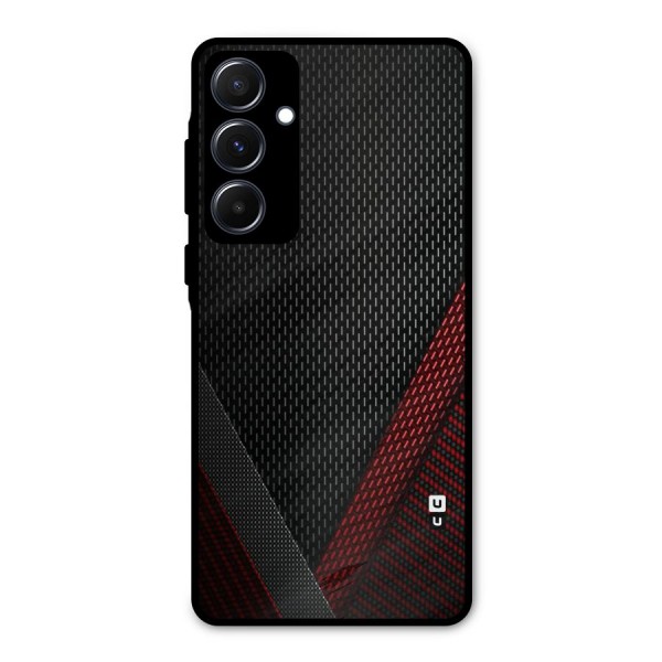 Classy Black Red Design Metal Back Case for Galaxy A55