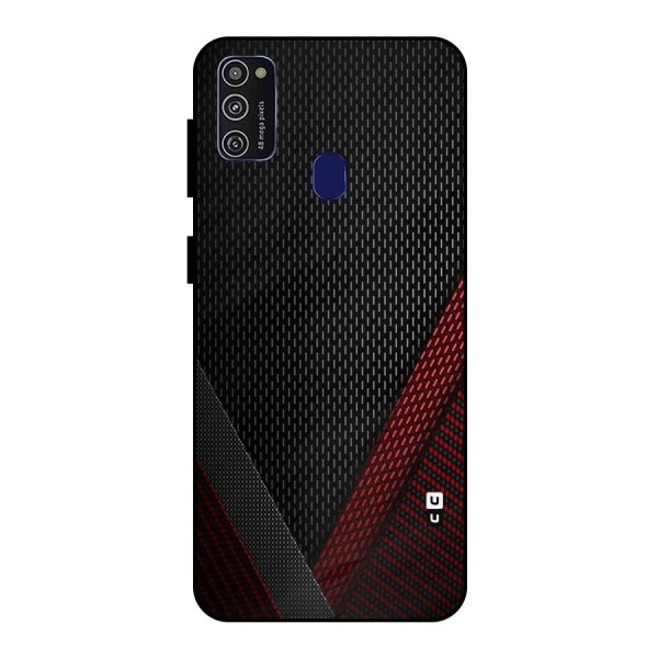 Classy Black Red Design Metal Back Case for Galaxy M21