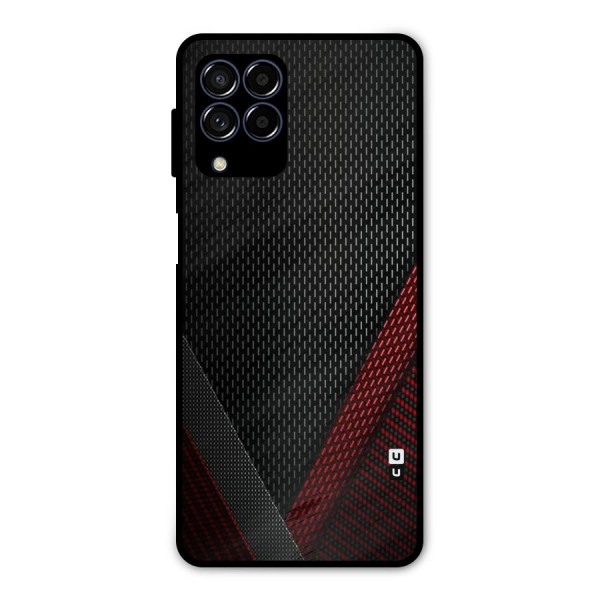 Classy Black Red Design Metal Back Case for Galaxy M53 5G