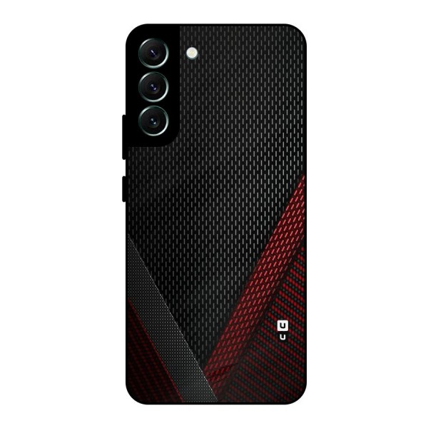 Classy Black Red Design Metal Back Case for Galaxy S22 Plus 5G