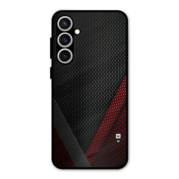 Classy Black Red Design Metal Back Case for Galaxy S23 FE