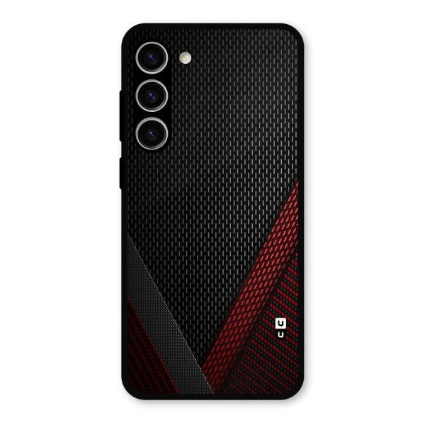 Classy Black Red Design Metal Back Case for Galaxy S23 Plus