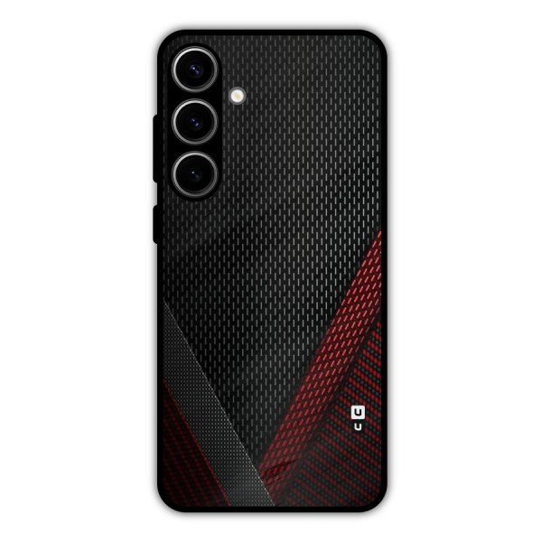 Classy Black Red Design Metal Back Case for Galaxy S24 Plus