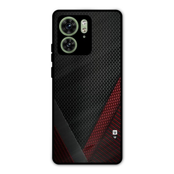 Classy Black Red Design Metal Back Case for Motorola Edge 40 5G