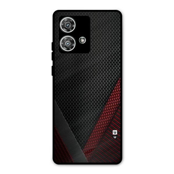 Classy Black Red Design Metal Back Case for Motorola Edge 40 Neo