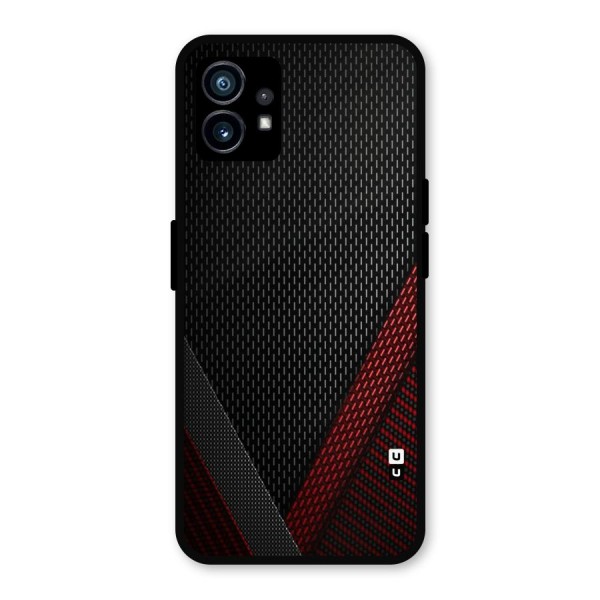 Classy Black Red Design Metal Back Case for Nothing Phone 1