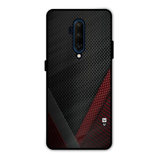 Classy Black Red Design Metal Back Case for OnePlus 7T Pro