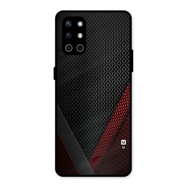Classy Black Red Design Metal Back Case for OnePlus 9R
