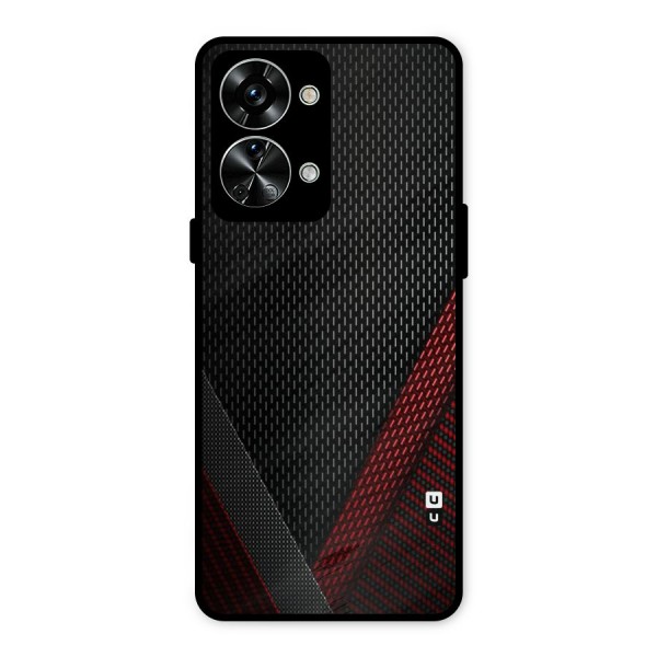 Classy Black Red Design Metal Back Case for OnePlus Nord 2T