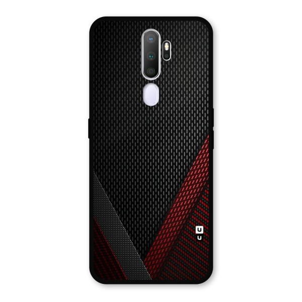 Classy Black Red Design Metal Back Case for Oppo A9 (2020)