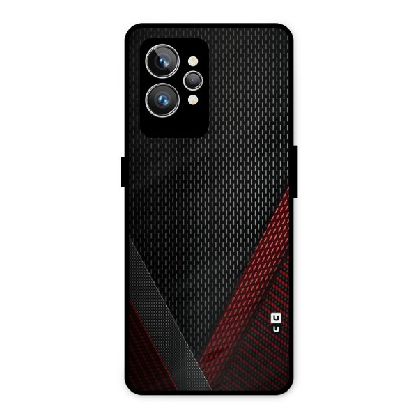 Classy Black Red Design Metal Back Case for Realme GT2 Pro
