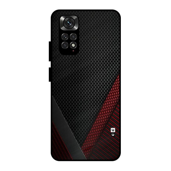 Classy Black Red Design Metal Back Case for Redmi Note 11 Pro