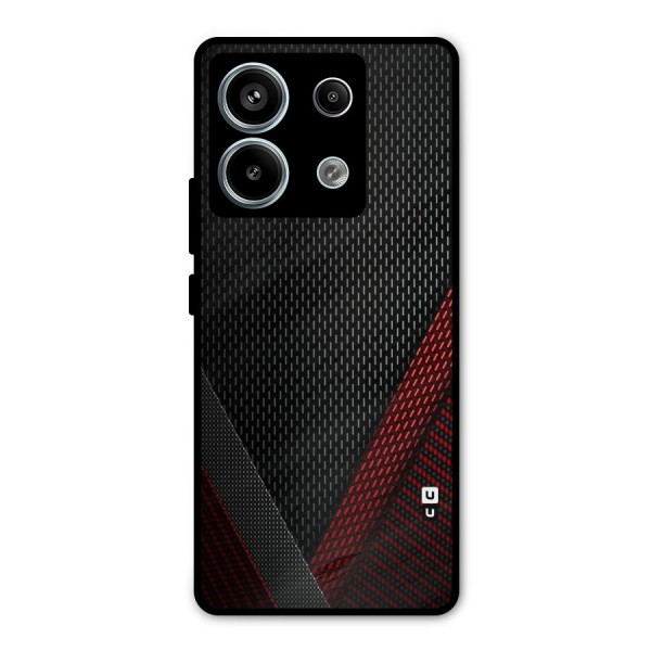 Classy Black Red Design Metal Back Case for Redmi Note 13 Pro 5G