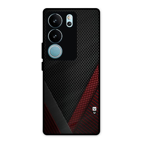 Classy Black Red Design Metal Back Case for Vivo V29 Pro
