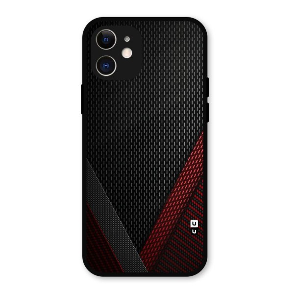 Classy Black Red Design Metal Back Case for iPhone 12