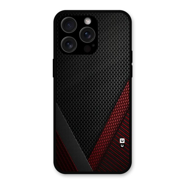 Classy Black Red Design Metal Back Case for iPhone 15 Pro Max