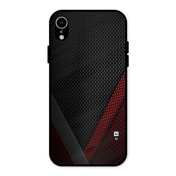 Classy Black Red Design Metal Back Case for iPhone XR