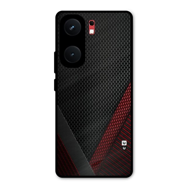 Classy Black Red Design Metal Back Case for iQOO Neo 9 Pro