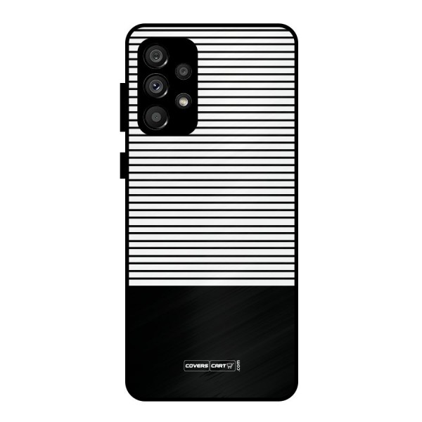 Classy Black Stripes Metal Back Case for Galaxy A73 5G