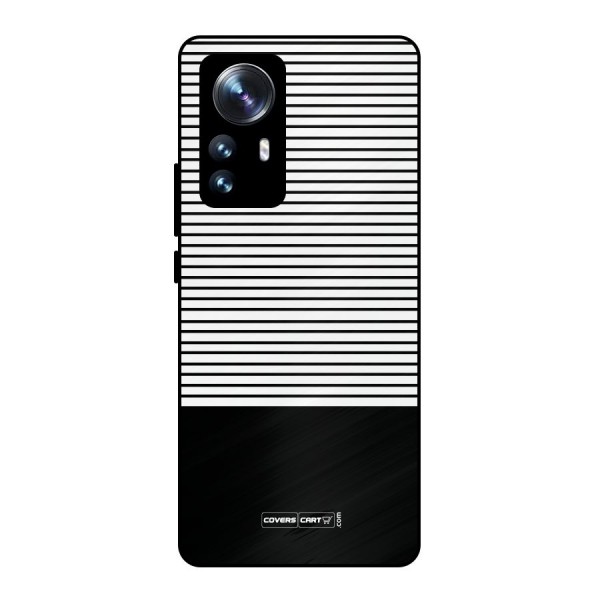 Classy Black Stripes Metal Back Case for Xiaomi 12 Pro
