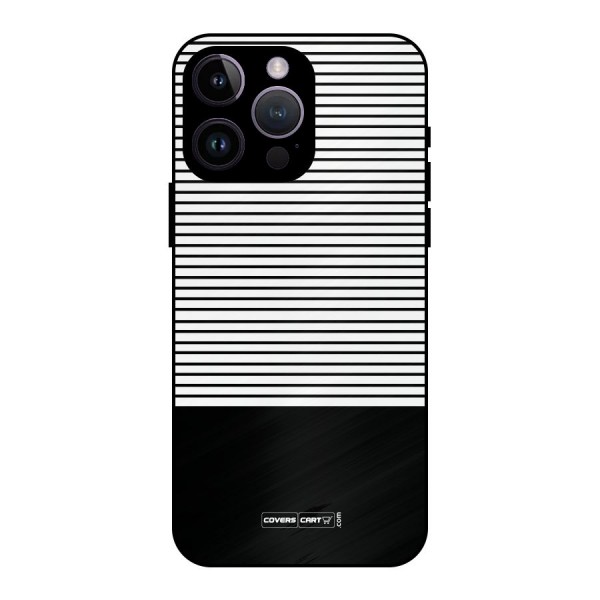 Classy Black Stripes Metal Back Case for iPhone 14 Pro Max