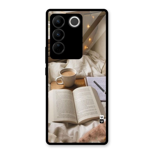 Coffee And Books Glass Back Case for Vivo V27 Pro