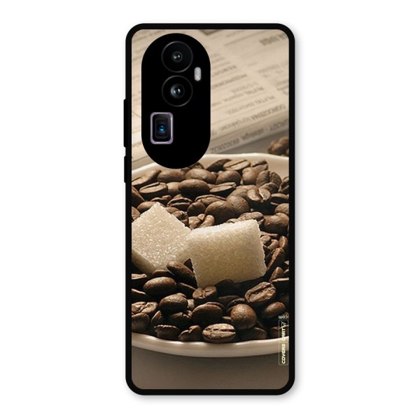 Coffee And Sugar Cubes Metal Back Case for Oppo Reno10 Pro Plus