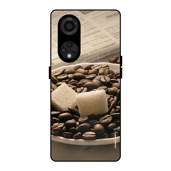 Coffee And Sugar Cubes Metal Back Case for Reno8 T 5G