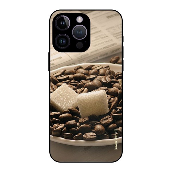 Coffee And Sugar Cubes Metal Back Case for iPhone 14 Pro Max
