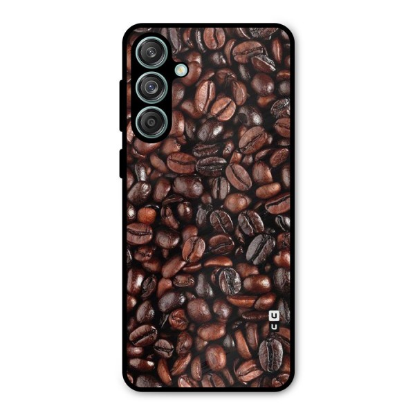 Coffee Beans Texture Metal Back Case for Galaxy M55 5G