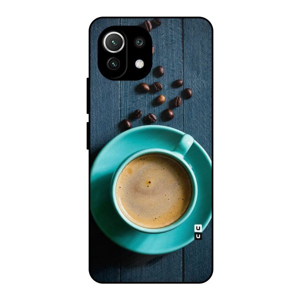 Coffee Beans and Cup Metal Back Case for Mi 11 Lite