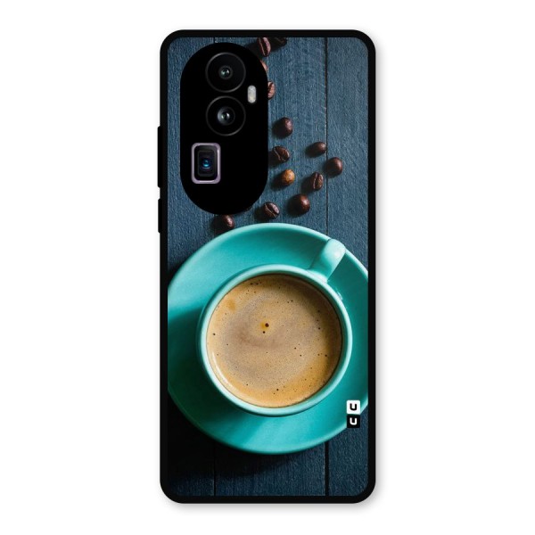 Coffee Beans and Cup Metal Back Case for Oppo Reno10 Pro Plus