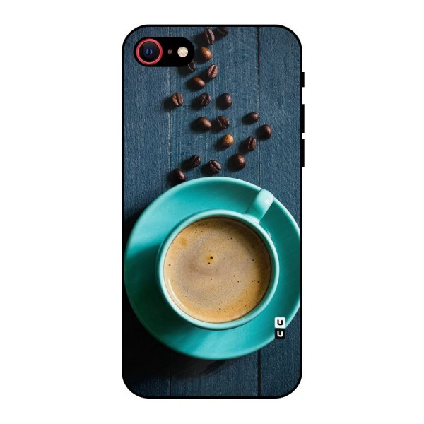 Coffee Beans and Cup Metal Back Case for iPhone 8