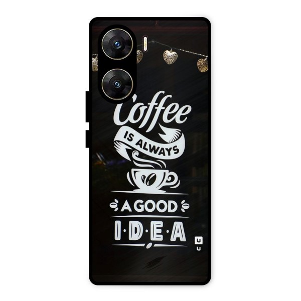 Coffee Idea Metal Back Case for Vivo V29e