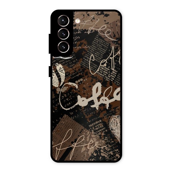 Coffee Scribbles Metal Back Case for Galaxy S21 5G