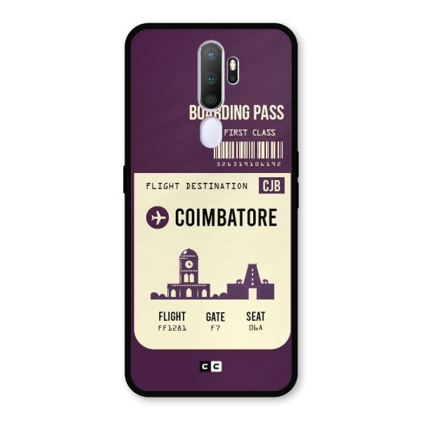 Coimbatore Boarding Pass Metal Back Case for Oppo A9 (2020)