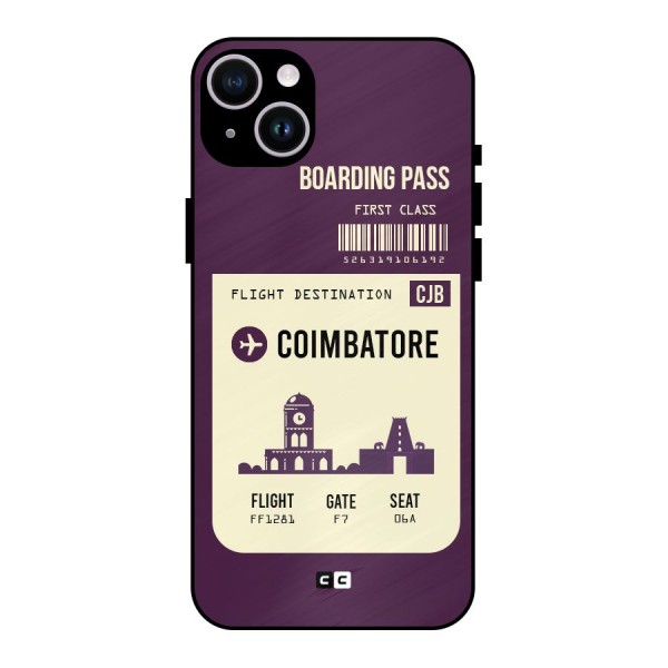 Coimbatore Boarding Pass Metal Back Case for iPhone 14 Plus