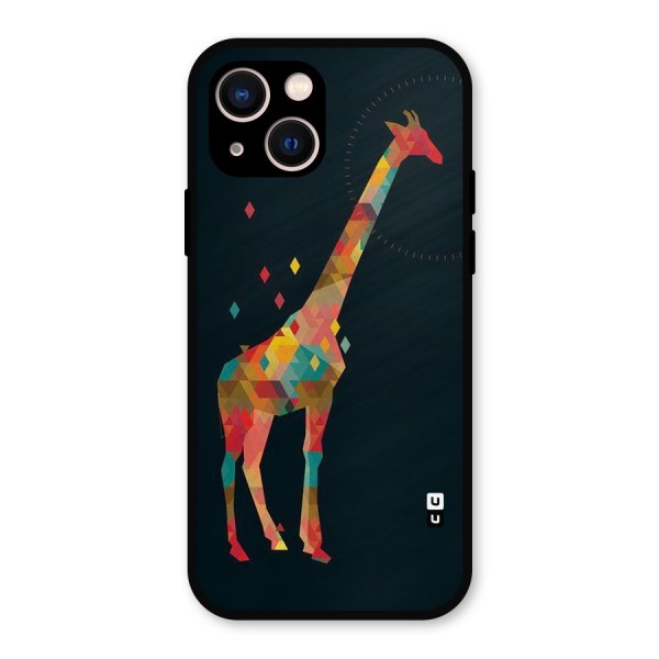 Colored Giraffe Metal Back Case for iPhone 13