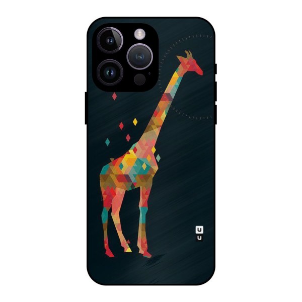 Colored Giraffe Metal Back Case for iPhone 14 Pro Max