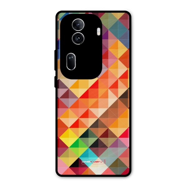 Colorful Cubes Metal Back Case for Oppo Reno11 Pro 5G