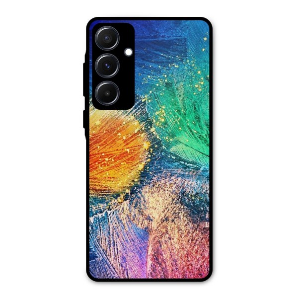 Colorful Leafs Vibrant Metal Back Case for Galaxy A55