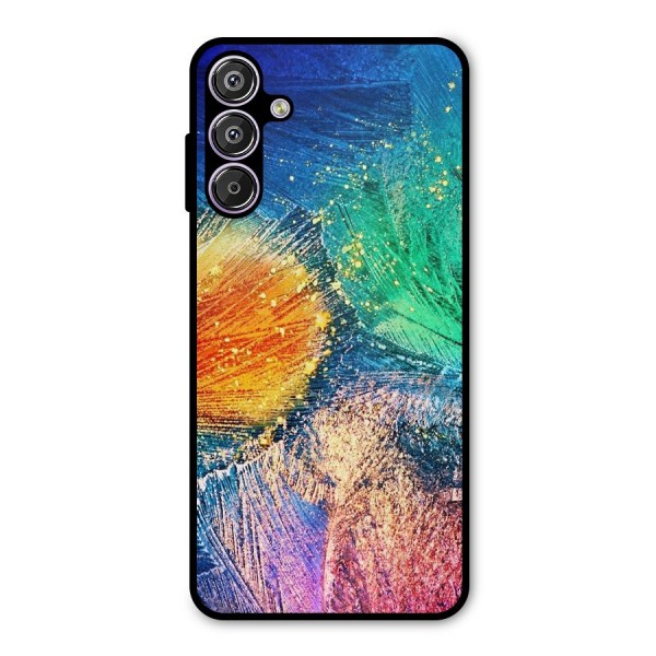 Colorful Leafs Vibrant Metal Back Case for Galaxy F15