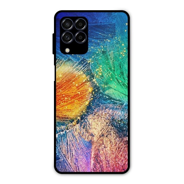 Colorful Leafs Vibrant Metal Back Case for Galaxy M53 5G