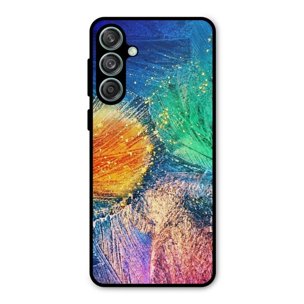 Colorful Leafs Vibrant Metal Back Case for Galaxy M55 5G